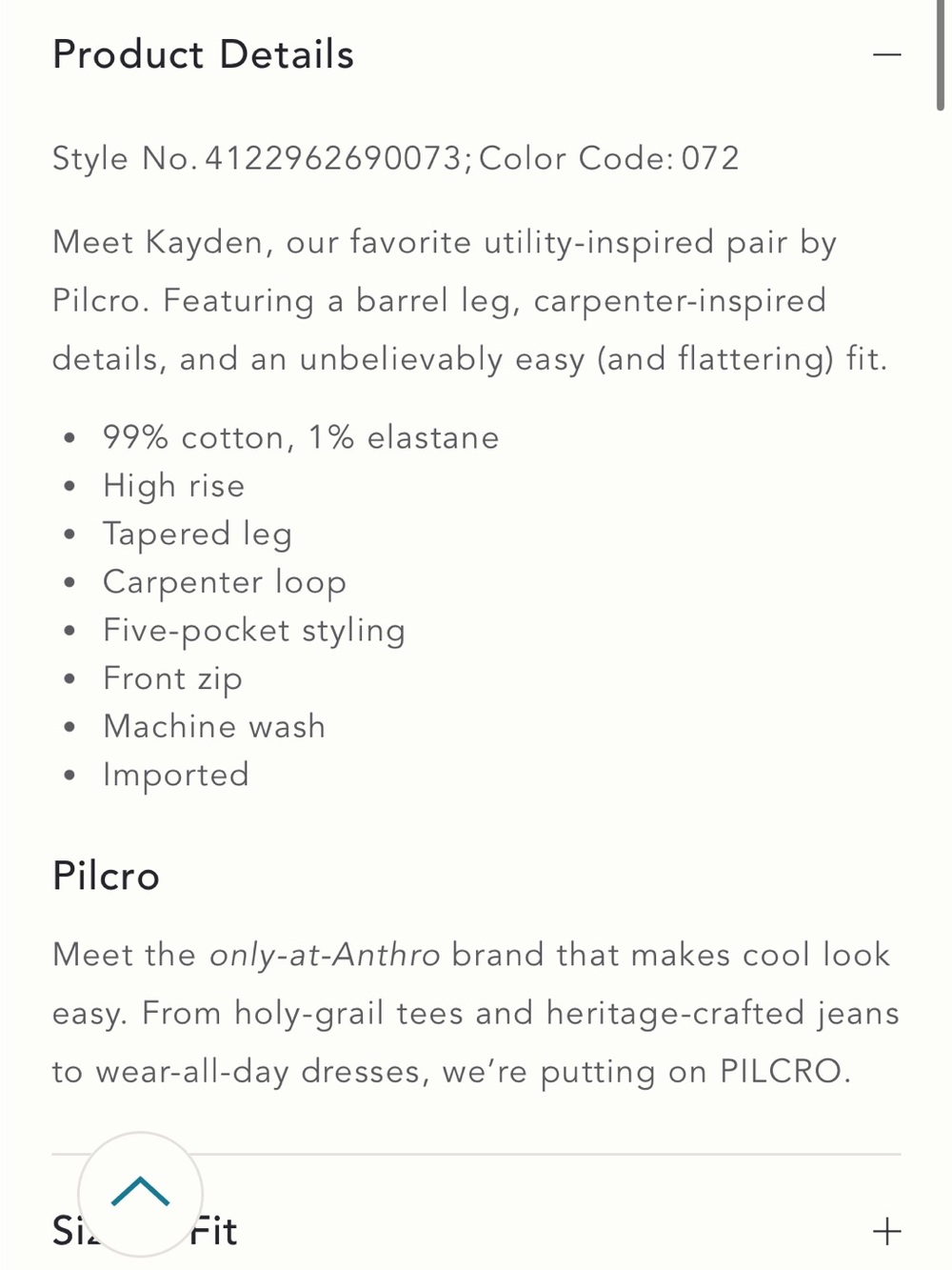 Anthropologie NEW 🍋Pilcro Kayden High-Rise Cuffed Carpenter Pants - Light Beige - Picture 5 of 14